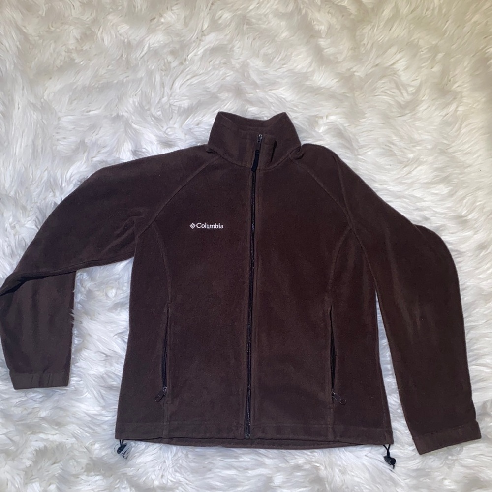 Columbia Brown zip up fleece jacket